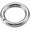 thumbnail image 1 of Stainless Steel Spring Gate Rings O Rings Stainless Steel Color Clasps Ring Shaped Charms Circle Connector for DIY Key Ring Making 24x4mm DIY, 1 of 6