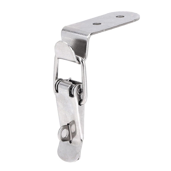 Stainless Steel Spring Loaded Pull Latch Clip, 90 Degree Duckbill Hook Lock for Home and Office Use (B 1PC)