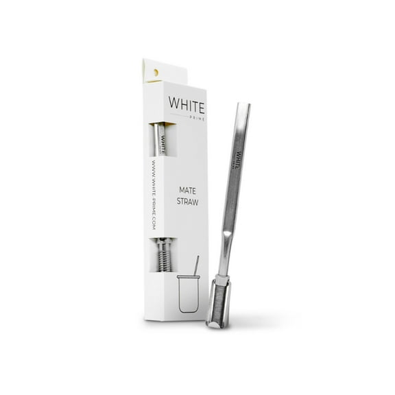 Spring Bombilla Stainless Steel Straw for Yerba Mate | WHITE Prime