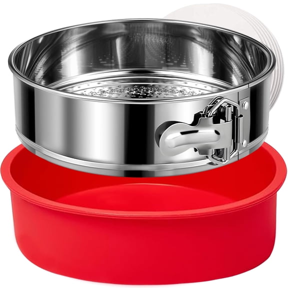 Stainless Steel Springform Pan 9 Inch Nonstick  Leakproof Spring Form For Cheesecake With Protector Cheese Cake Pans Baking 9 50pcs Paper
