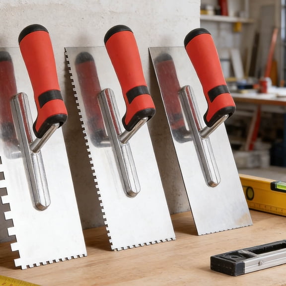 Stainless Steel Square Notched Trowel Set, Masonry Hand Kit for Wall Floor Tiling Installation