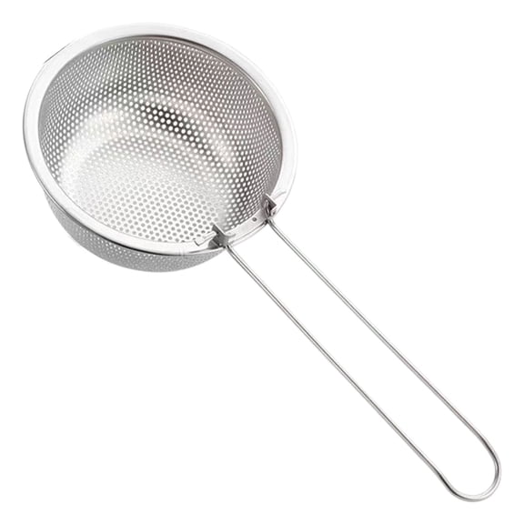 Stainless Steel Square Slotted Strainer Spoon 11 Inches with Foldable Handle Mesh for Pasta Frying Oil Draining Heavy Duty Construction, 1 Ladle