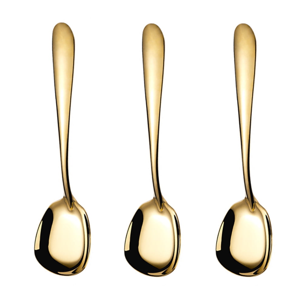 Stainless Steel Square Spoons, Rice Spoons, Soup Spoons, Mirror Polish