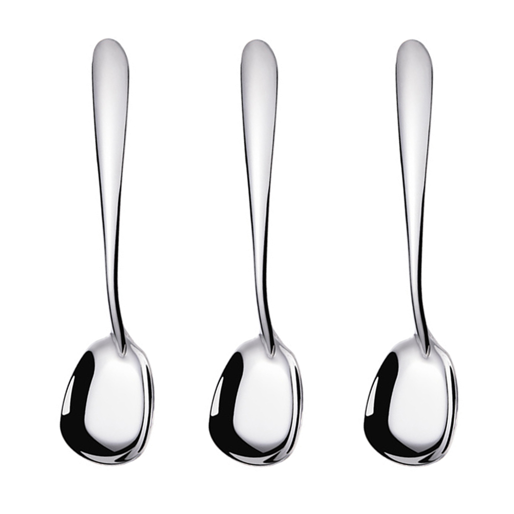 Set Di 3 Cucchiai Quadrati In Acciaio Inox 18/10 - Design Elegante Specchio - Posate Da Tavola