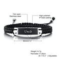 thumbnail image 1 of Stainless Steel Square Tag Charm Adjustable Braided Rope Bracelet Funeral Urns Bracelet s for Cremation Ashes Holder Uncle Memorial Jewelry For Men Women, 1 of 6