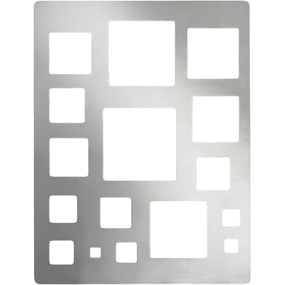 Stainless Steel Square Template 304 Stainless Steel Drafting Stencil Metal Stencil Sheet for Painting Geometric Drawing Template for Artist Graphic