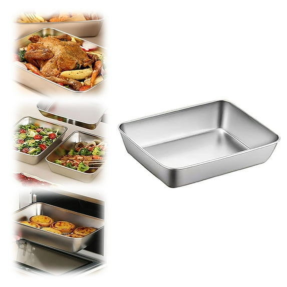 Stainless Steel Square Tray - Multifunctional, With/Without Lid - for Barbecue/Cold Dishes, Kitchen/Table, Durable & Easy Clean