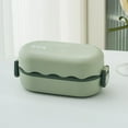 thumbnail image 1 of Stainless Steel Stackable Double Layer Insulated Bento Box with Spoon, Leakproof Microwave Safe Lunch Container for Work, 1-Piece, 1 of 6