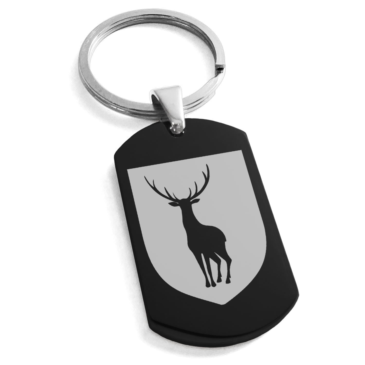 Tioneer Stainless Steel Stag Purity Coat of Arms Shield Engraved Dog ...