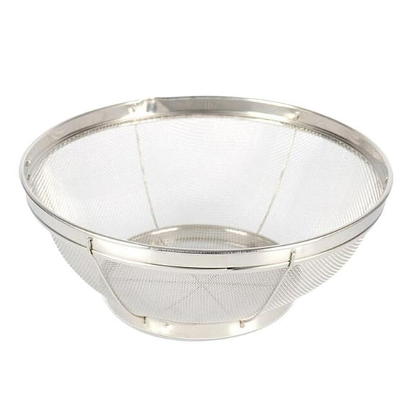 Stainless Steel Stainer Fruit Vegetable Rice Food Draining Washing Colander - , 21.5x9.5cm