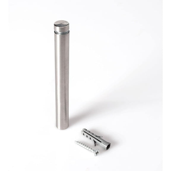 Stainless Steel Standoff 1/2 Inch Diameter x 4 Inch Barrel Length Brushed Finish for PVC, Glass and Sign Stand Off Wall Anchors and Screws 20 Piece Store/Restaurant Pack