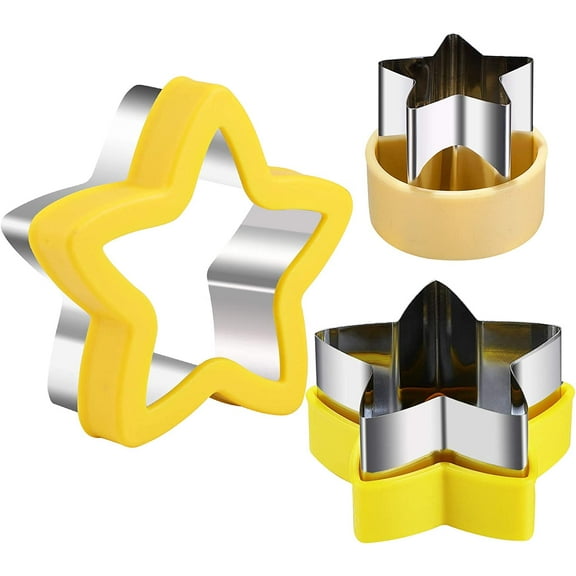Stainless Steel Star Cookie Cutters Mini Large Vegetable Shapes Baking Molds 3 Piece