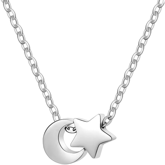 Stainless Steel Star Moon Charms Wedding Statement Collar Choker Necklace
