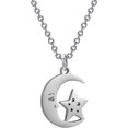 thumbnail image 1 of Stainless Steel Star Moon Crescent Style Pendant Necklace, 1 of 5