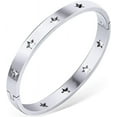 thumbnail image 1 of Stainless Steel Stars Open Clasp Classical Plain Bangle Bracelet, 1 of 2