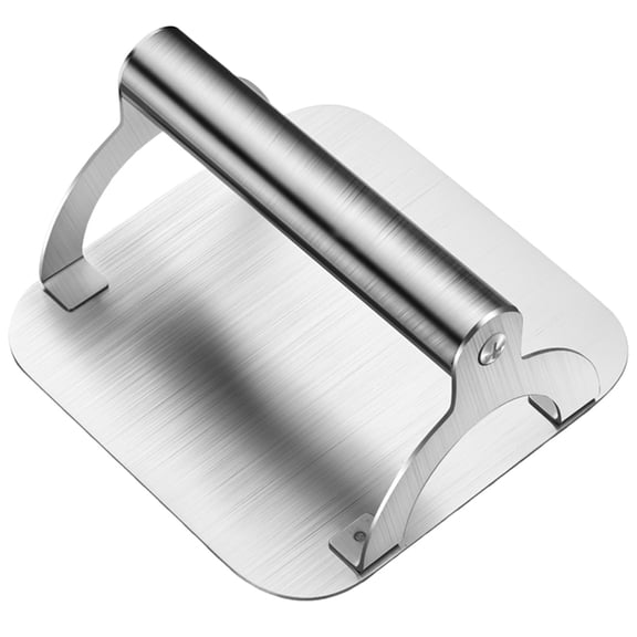 Stainless Steel Steak Weight Press With Handle, Heavy Duty Grill Commercial Grade Burger Bacon Tool, Flat Top Griddle Accessory (Silver ,12*12CM)