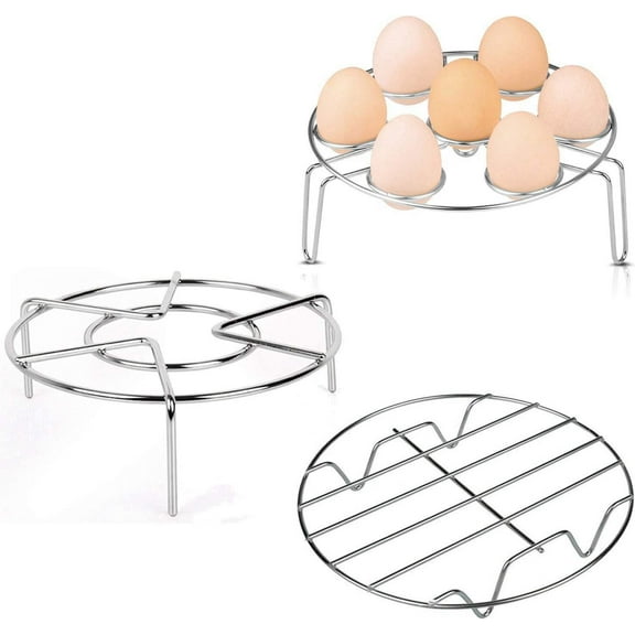Stainless Steel Steam Rack for Instant Pot Cooking Trivet Rack Holder Egg Steamer Basket Trivet Food Stand Air Fryer Rack for Pressure Cooker, Set of 3