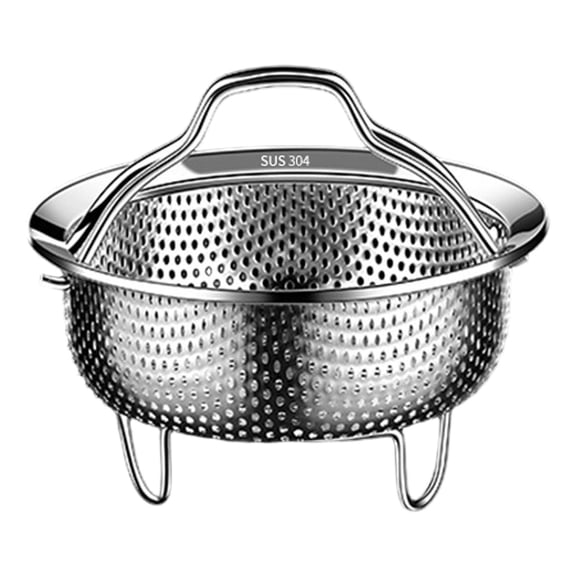 Stainless Steel Steamer Basket - Vegetable Steamer Basket, Fruit Colander Strainer, Multifunctional Pressure Cooker Accessories, for Pressure Cooker Rice Cook Insert Rack, 1Pc(Silver,5.5x4.3x3")