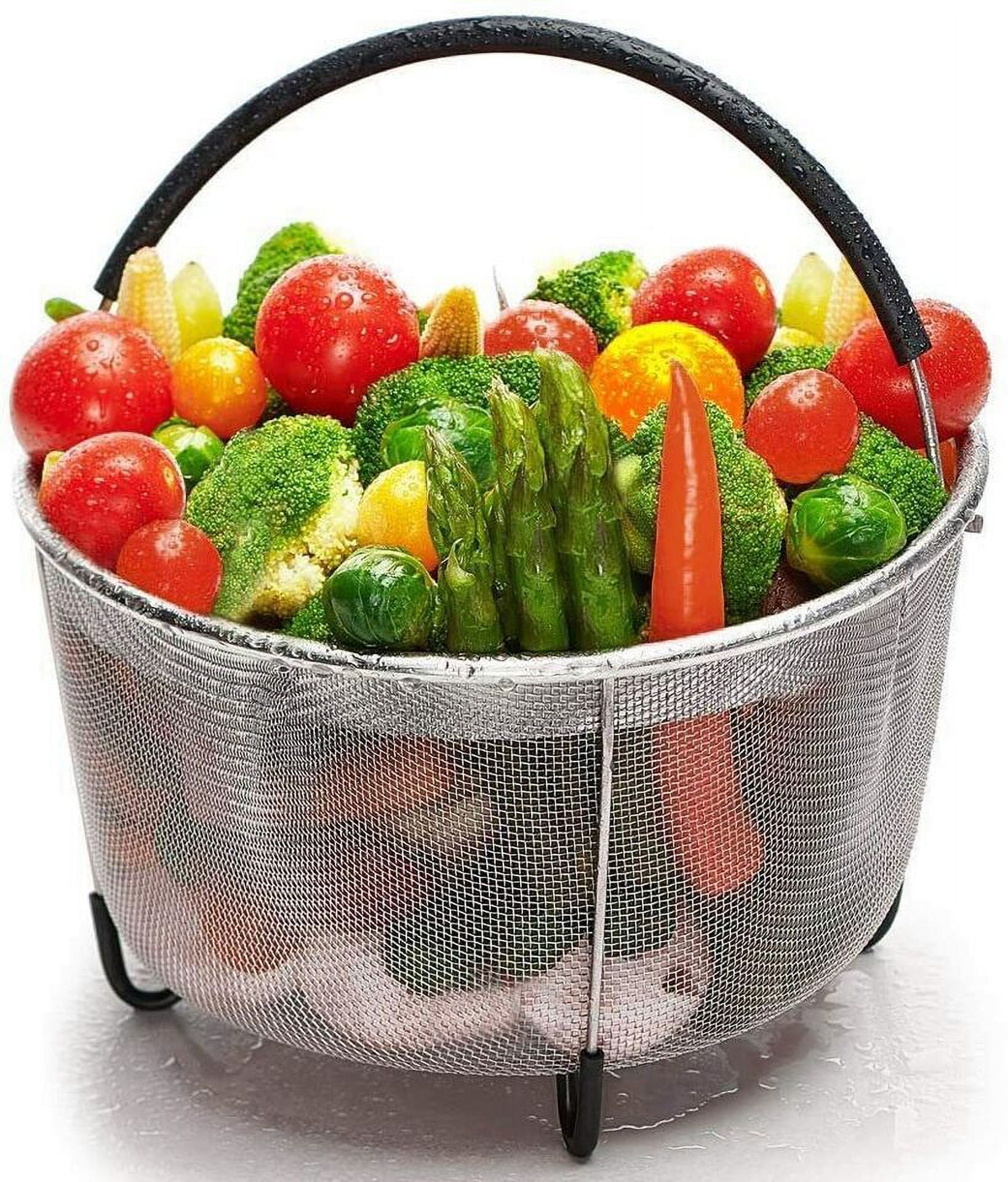 Stainless Steel Steamer Basket for Instant Pot 5/6 QT Silicone Wrapped Handle