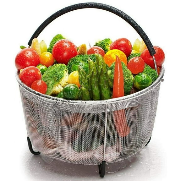 Stainless Steel Steamer Basket for Instant Pot 5/6 QT Silicone Wrapped Handle