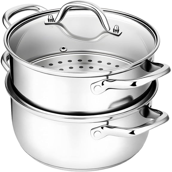 Stainless Steel Steamer Pot 3.2qt With Food Basket For Cooking Vegetables Dumplings Soup