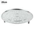 thumbnail image 1 of Stainless Steel Steamer Punched Multi-Purpose Steaming Rack Three-Legged Steaming Plate With Feet Dumpling Plate Multiple Sizes, 1 of 9