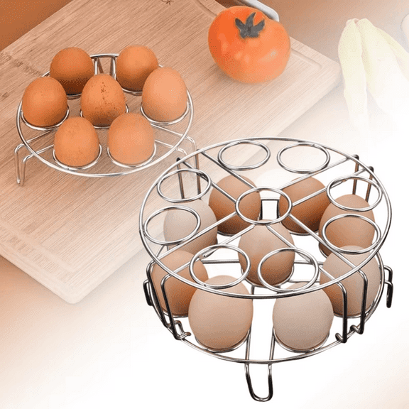 Stainless Steel Steamer Rack, 2-Pack Stackable Egg Holder for 6 & 8 Quart Multi-Cookers