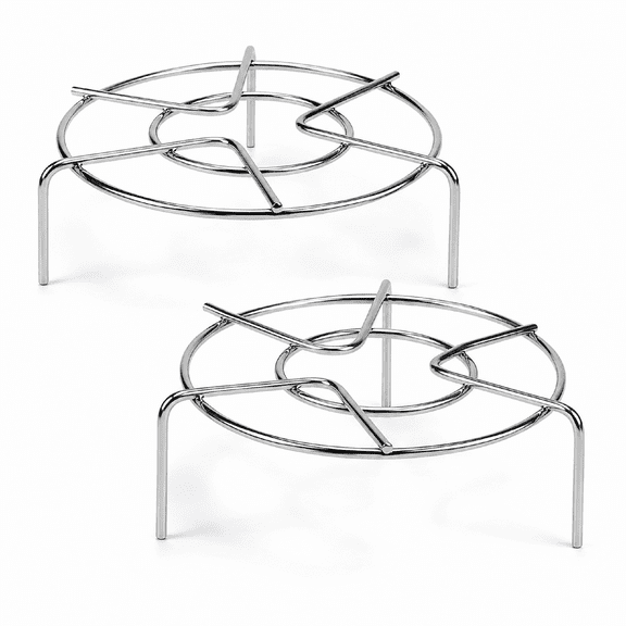 Stainless Steel Steamer Rack for Pots and Pressure Cookers 7 Inch Diameter 2 Count with Different Heights