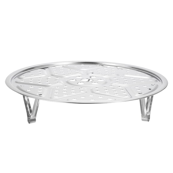 Stainless Steel Steamer Rack with Stand, 9.5 Inches Insert Stock Pot Tray Stand Cookware, Silver Tone
