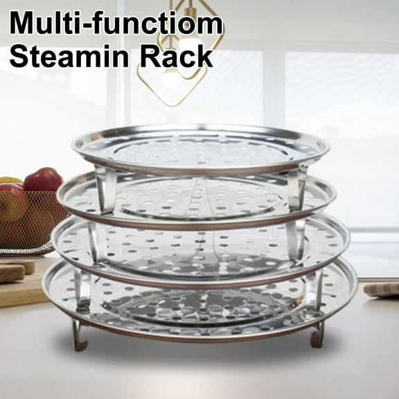 Stainless Steel Steamer Tray Rack Plate Steam Cooking 3 Stands Round Type 18-30 20Cm YIWEI