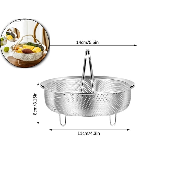 Stainless Steel Steamer with Carrying Handle Three Legged Stand, Multifunctional Home Steamer, Essential for Healthy Cooking