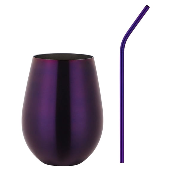 Stainless Steel Stemless Wine Glass Setongmies Outdoor Portable Wine Tumbler for The Pool, Camping,Cookouts, Unbreakable, Metal Drinking Tumblers