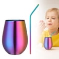 thumbnail image 1 of Stainless Steel Stemless Wine Tumbler, Metal Wine Glass, Iridescent Wine Glass, Outdoor Portable Wine Tumbler for the Pool, Camping Cookouts, Metal Drinking Tumblers, 4.57 × 3.54 in,Fantasy Colors, 1 of 6