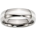thumbnail image 1 of Stainless Steel Sterling Silver Inlay 6mm Polished Band, 1 of 11