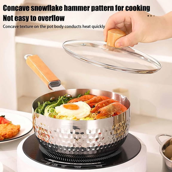 Stainless Steel Stew Pot , Multi-Purpose Stew Pot with Pouring Spout, Solid Wood Handle with Hook,Cooking Pot
