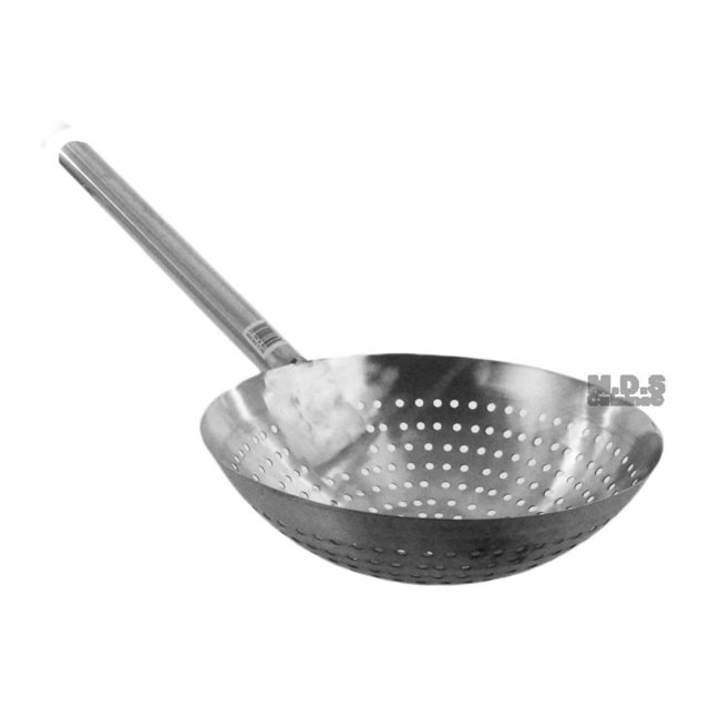 Stainless Steel Stir Fry Skimmer Strainer 25" Long Paddle Cazo Pala