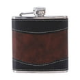 thumbnail image 1 of Stainless Steel Stitched Leather Hip Flask with Funnel, Pocket-Size Portable Whiskey Wine Bottle for Men Women, Outdoor Travel Bar Gift Set, 1 of 4