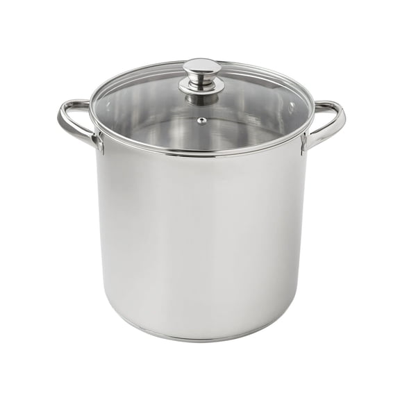 Stainless Steel Stock Pot 12 Quart - Induction Compatible with Lid - Large Stockpot for Soup, Pasta, Chili, Stew - Dishwasher Safe - Heavy Duty Cookware