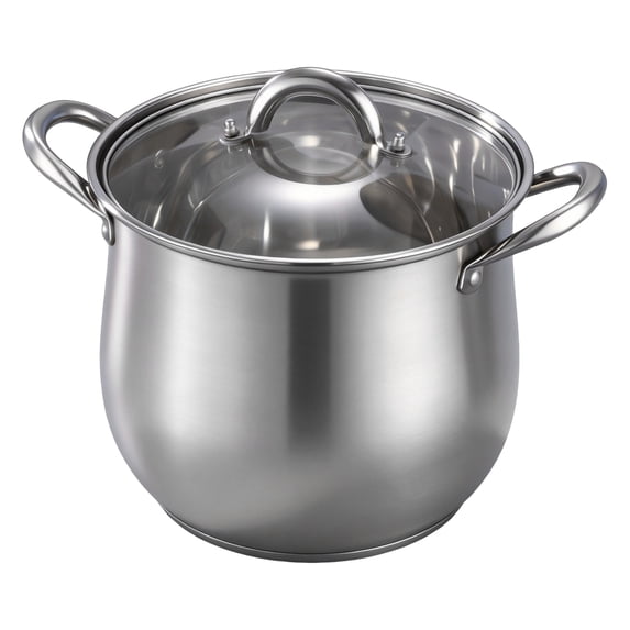 cisilov Stainless Steel Stock Pot, 8 Quart Induction Cookware with Glass Lid, Nonstick Cooking Pot for Pasta Soup Canning Boiling Simmering