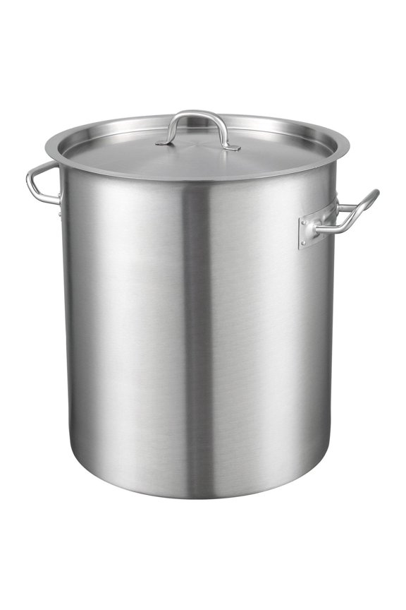 Stainless Steel Stockpot 42 Quart, Large Cooking Pot with Lid & Handle, Heavy Duty 18/8 Cookware, Induction Compatible, Silver