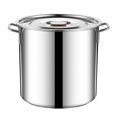 thumbnail image 1 of Stainless Steel Stockpot Deep Cooking Pot with Lid,Large Soup Pot for Cooking,Versatile Cookware Round Barrel Simmer Pot for Canteens Simmering Cooking, 1 of 8