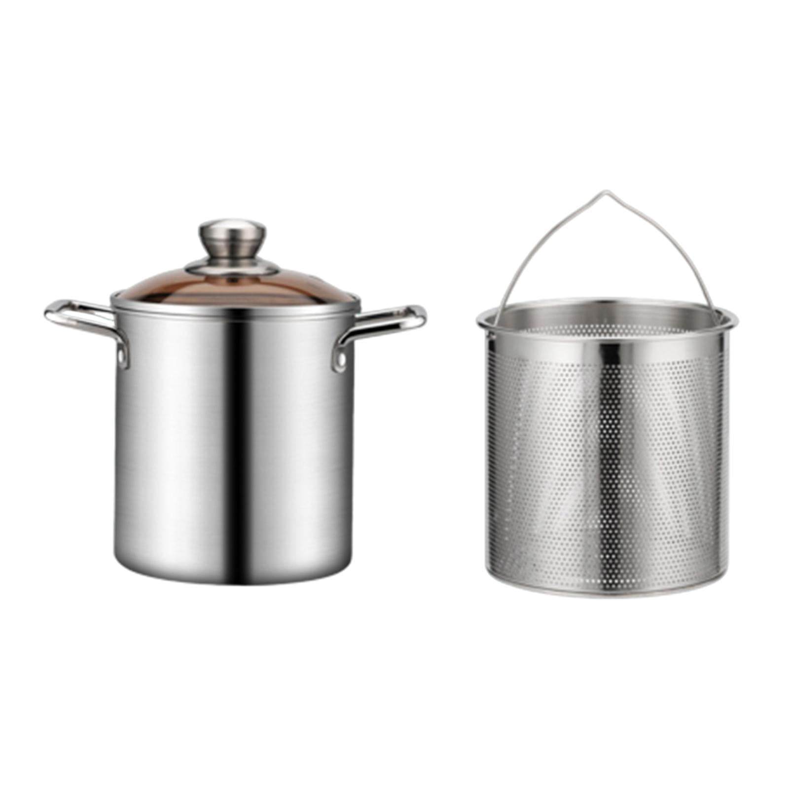 Stainless Steel Stockpot with Basket Multi Purpose Cookware Seafood ...