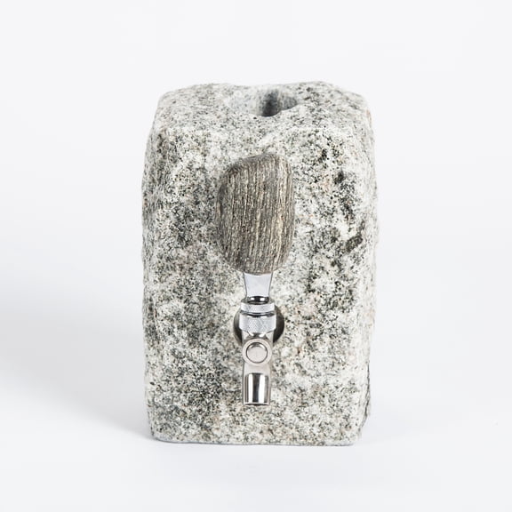 Gray Natural Rock Drink Dispenser with Stainless Steel Valve