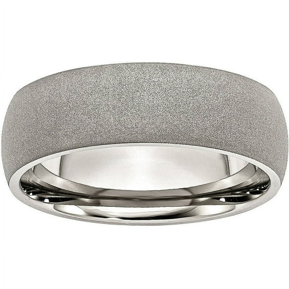 Stainless Steel Stone Finish 7mm Band