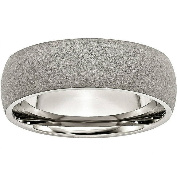 Stainless Steel Stone Finish 7mm Band