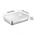 thumbnail image 1 of Stainless Steel Storage Container with Lid Heavy Duty Kitchen Mixing Bowl Food Prep Box Rectangular Fruit Vegetable Container for Refrigerator Organization Large Capacity Airtight Food Storage for, 1 of 2