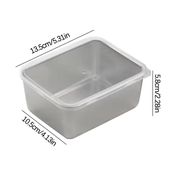 Stainless Steel Storage Container with Lid Heavy Duty Kitchen Mixing Bowl Food Prep Box Rectangular Fruit Vegetable Container for Refrigerator Organization Large Capacity Airtight Food Storage for