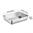 thumbnail image 1 of Stainless Steel Storage Container with Lid Heavy Duty Kitchen Mixing Bowl Food Prep Box Rectangular Fruit Vegetable Container for Refrigerator Organization Large Capacity Airtight Food Storage for, 1 of 2