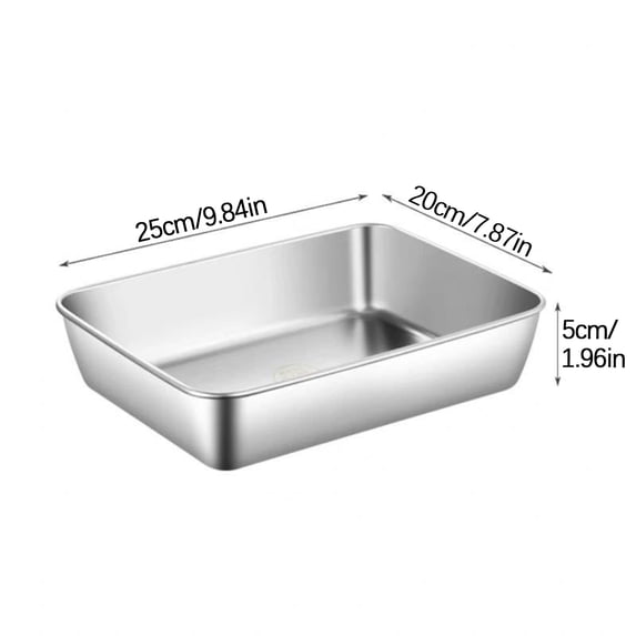 Stainless Steel Storage Container with Lid Heavy Duty Kitchen Mixing Bowl Food Prep Box Rectangular Fruit Vegetable Container for Refrigerator Organization Large Capacity Airtight Food Storage for