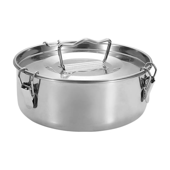 Stainless Steel Storage, Stainless Steel Pot, 10X5 In, Airtight Storage, Storage Basket with Lid, Basket for Storage, Kitchen Storage, Silver Finish, 1 Pc